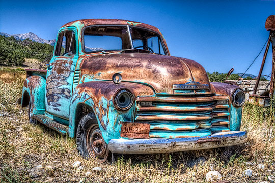 Old Chevrolet pickup truck outside Salida Colorado August 2009