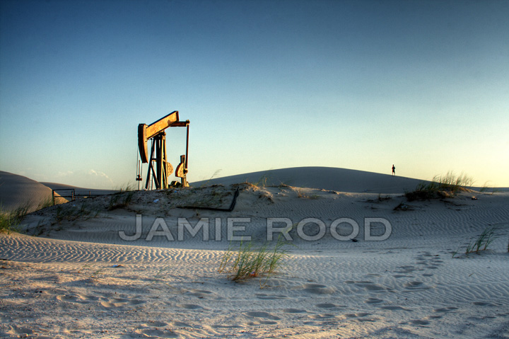 Pumpjack on the Dunes - Dad in the Distance