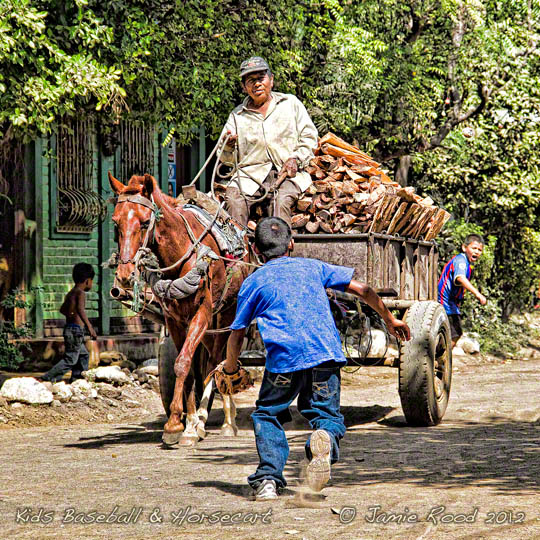 Kids Baseball & horsecart