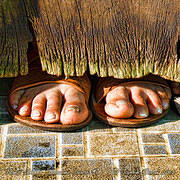 Toes Under the Shower Door 1