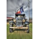 Old Ford with Texas Flag