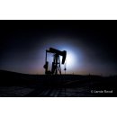 Pumpjack Silhouette at Sunset